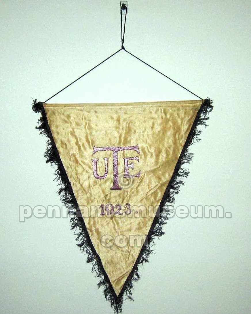 Embroidered pennant in use in the 30s