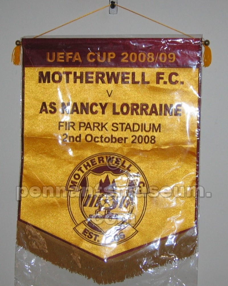 Gagliardetto dell’incontro tra Motherwell e Nancy valevole per la Coppa UEFA 2008 - 2009