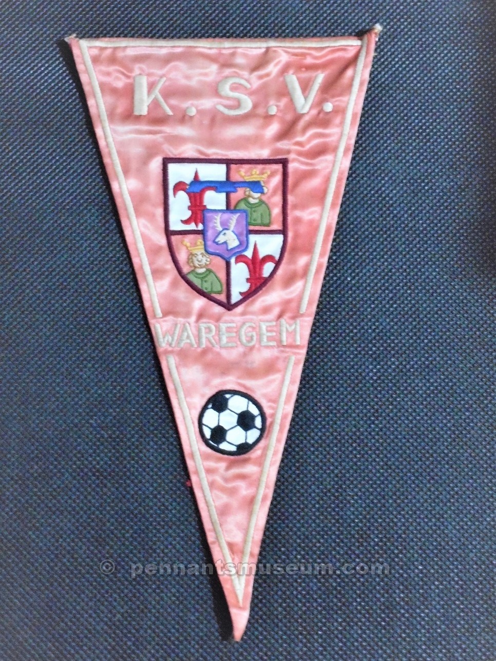 WAREGEM-K.S.V.-Embroidered pennant in use late 60s