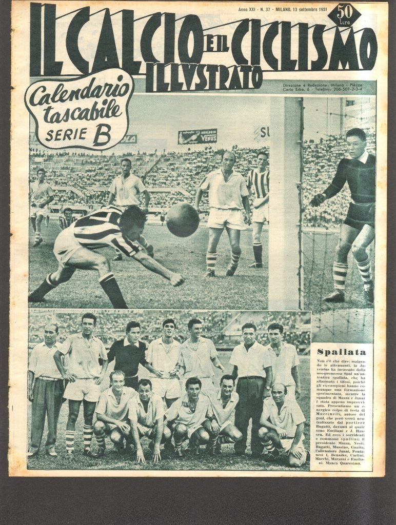 Copertina del “Calcio e ciclismo Illustrato” del 13 settembre 1951