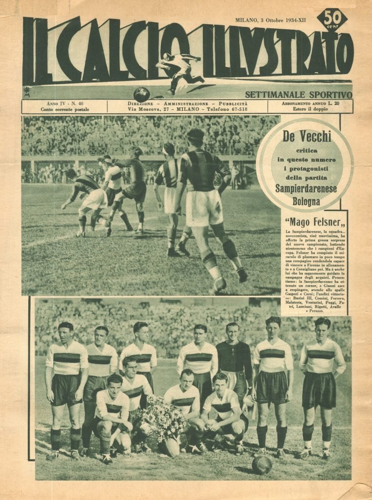 Copertina del Calcio Illustrato del 3 ottobre 1934